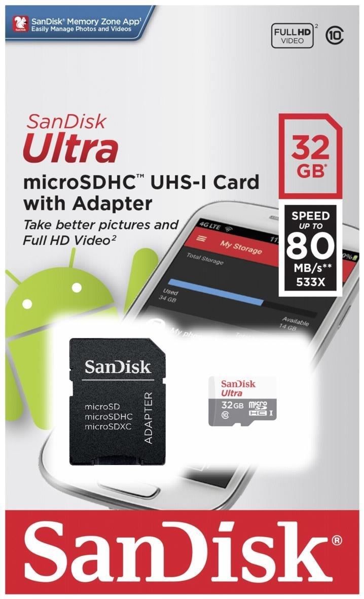 sandisk 16gb sdhc memory card
